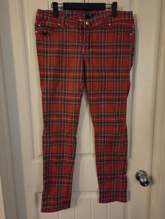 Tripp nyc Pants - Tripp NYC | Red Plaid Pants | Size 12 | Skinny Leg | Y2K